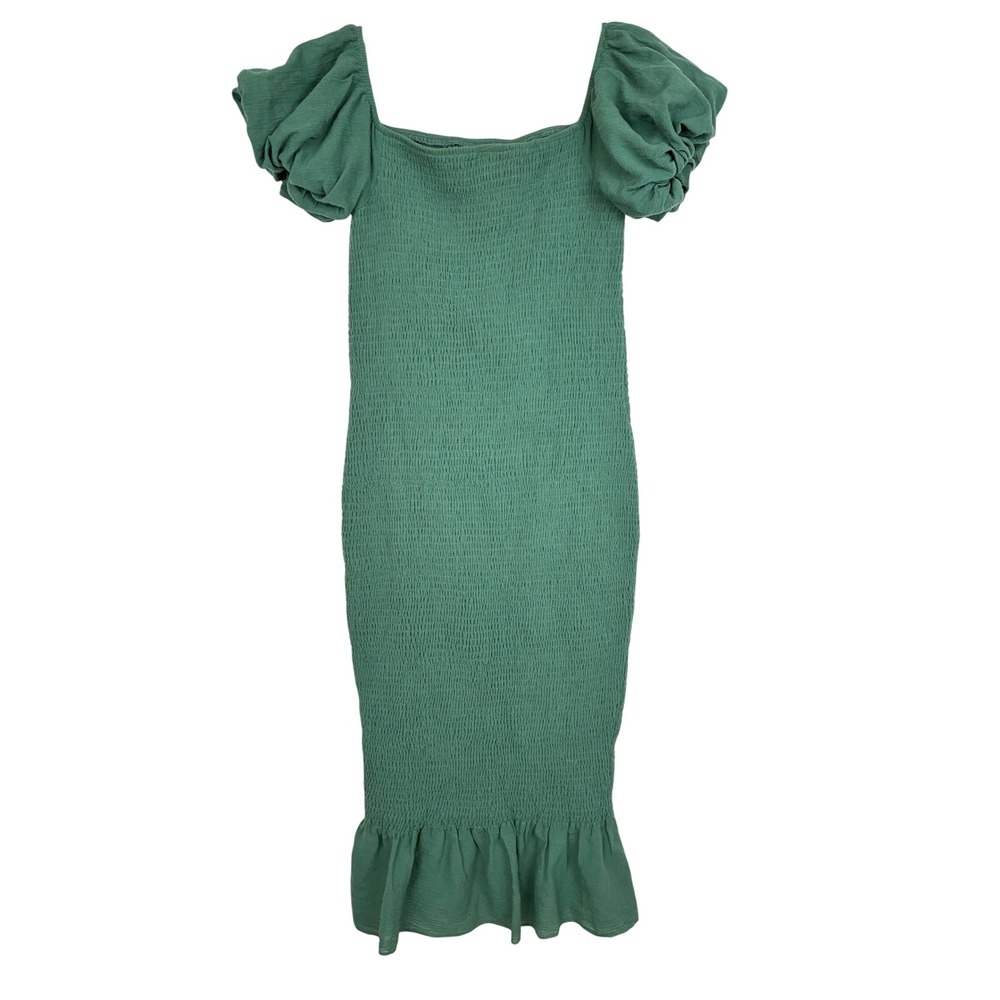 Baltic Born Alana Dress M Mermaid Cottage Puff Sleeve Boho Midi Coquette Wedding